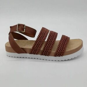 Rocket Dog Shoes Womens‎ Leysa Lilo Flat Sandals Brown Ankle Strap Buckle 6 New